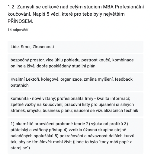 Anketa - přínos studia MBA PK VII - 01