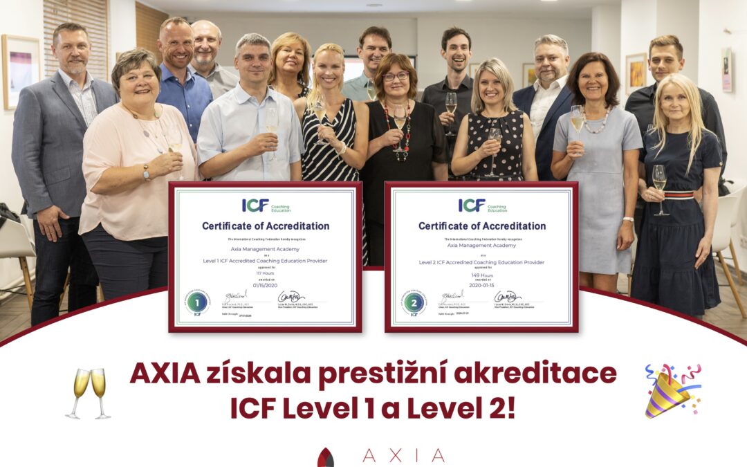 AXIA získala prestižní akreditace ICF Level 1 a Level 2